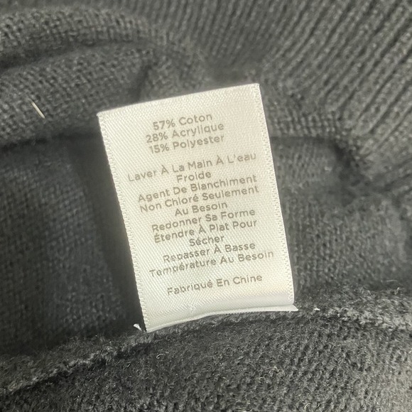 Talbot's Cozy Black & White Button Up Snowflake Fair Isle Cardigan Sweater Small - Picture 7 of 7